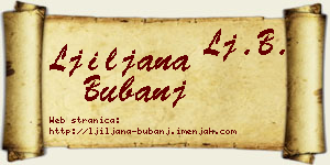 Ljiljana Bubanj vizit kartica